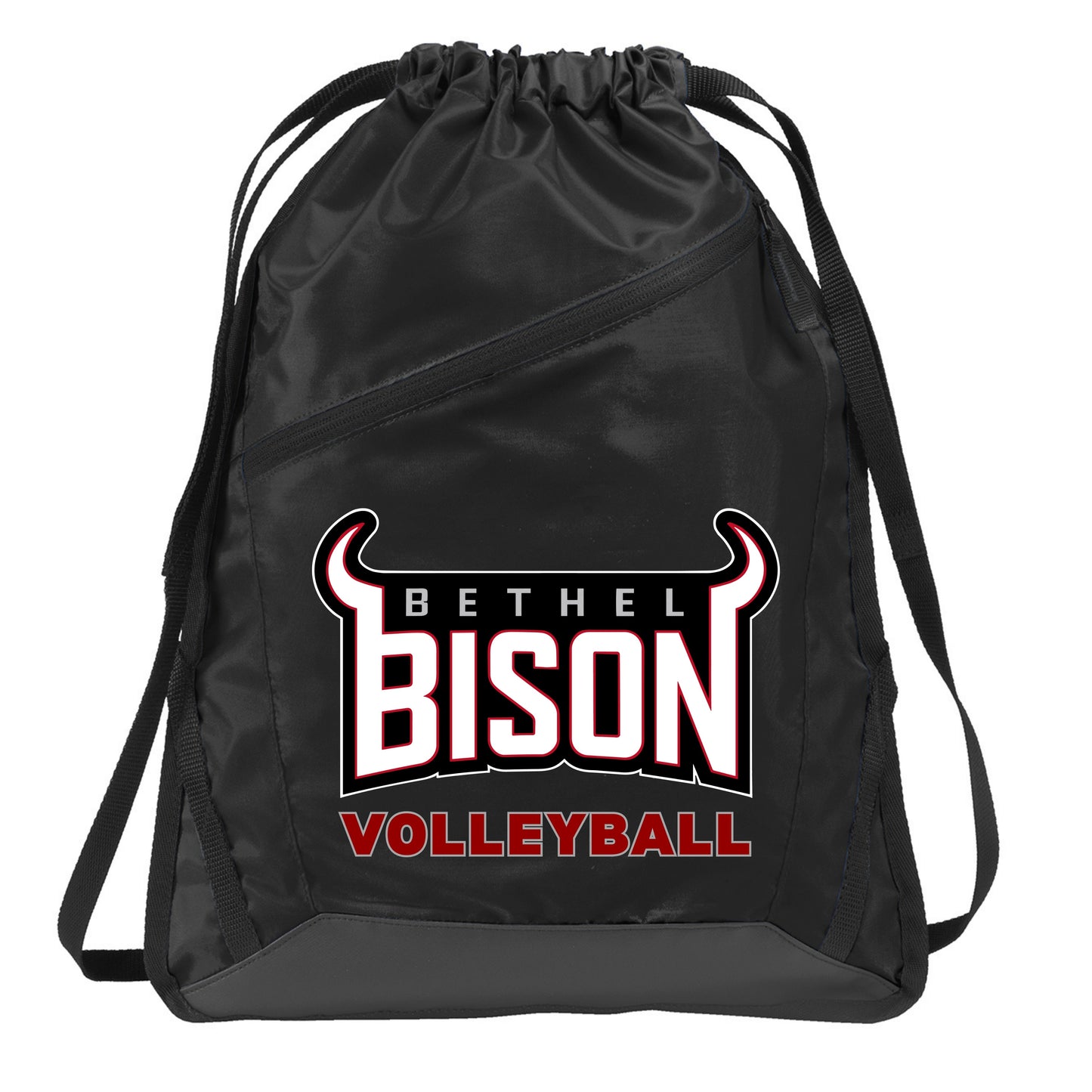 Bethel Bison Volleyball Cinch Bag W/Zipper Style 2