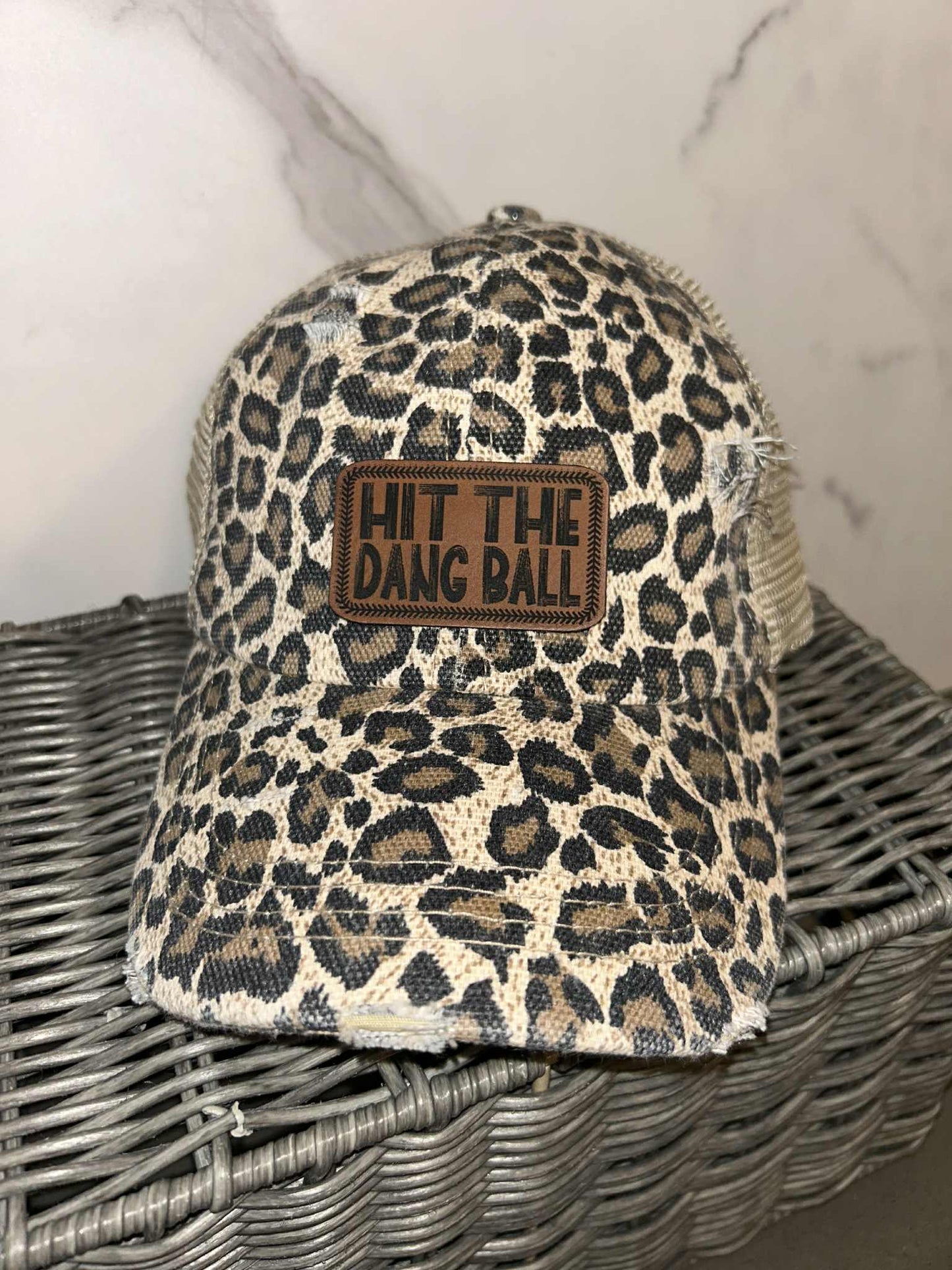 Leopard Adjustable Ponytail Hat