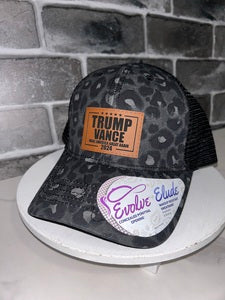 Trump/Vance Ponytail Leather Patch Hat