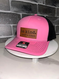 Be Kind of a Bitch Light Leopard Leather Patch Hat
