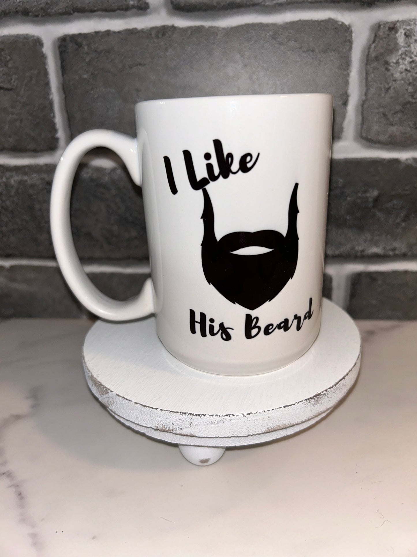 15 oz I Love His Beard Ceramic Mug