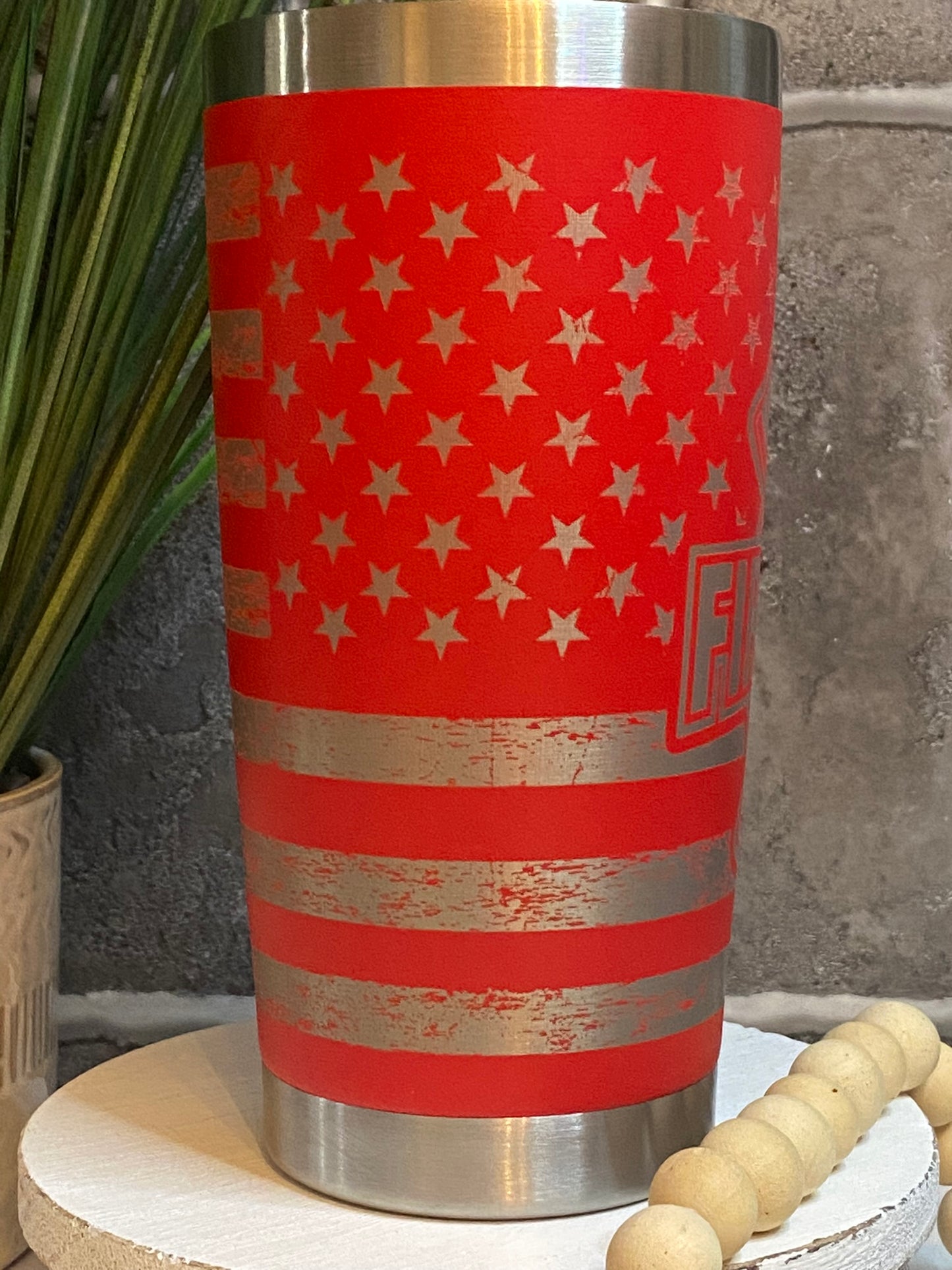 20 oz Firefighter Etched Tumbler