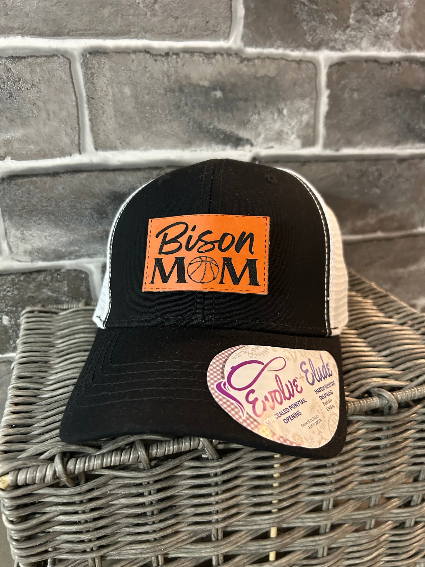 Ponytail Hat- Bison MOM Patch