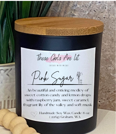 9 oz Glass Pink Sugar Candle