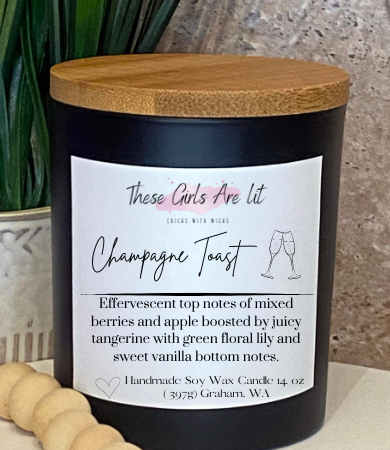 9 oz Glass Champagne Toast Candle