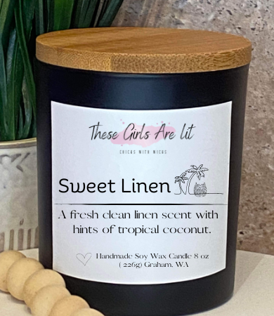 9 oz Glass Sweet Linen Candle