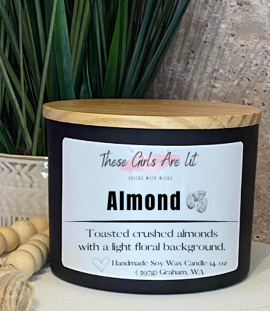 14 oz Glass Almond Candle