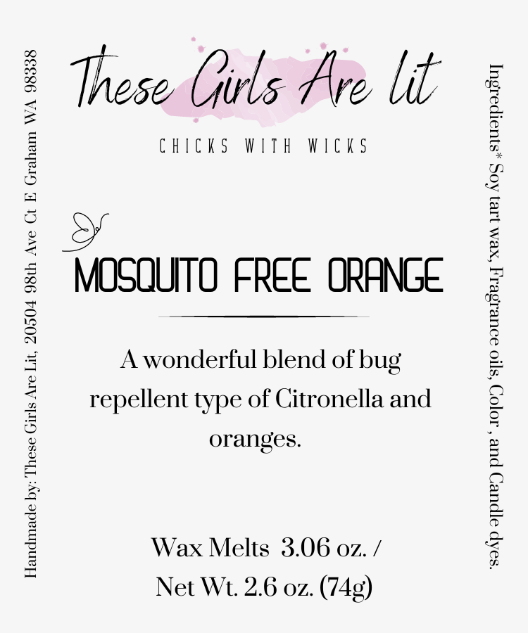 Mosquito Free Orange Wax Melt