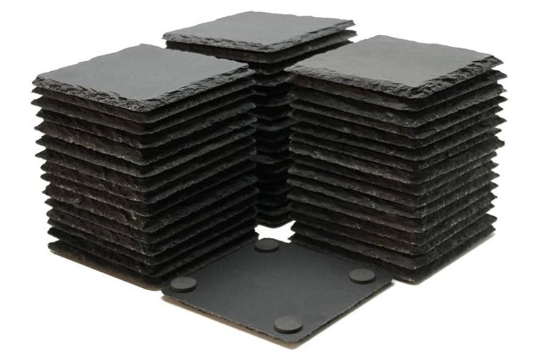 Etched Slate Coasters-Vodka Doesn't Judge