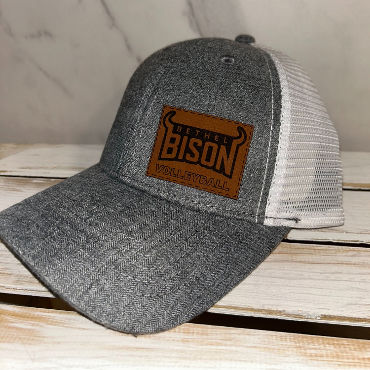 Gray & White Ponytail Patch Hat