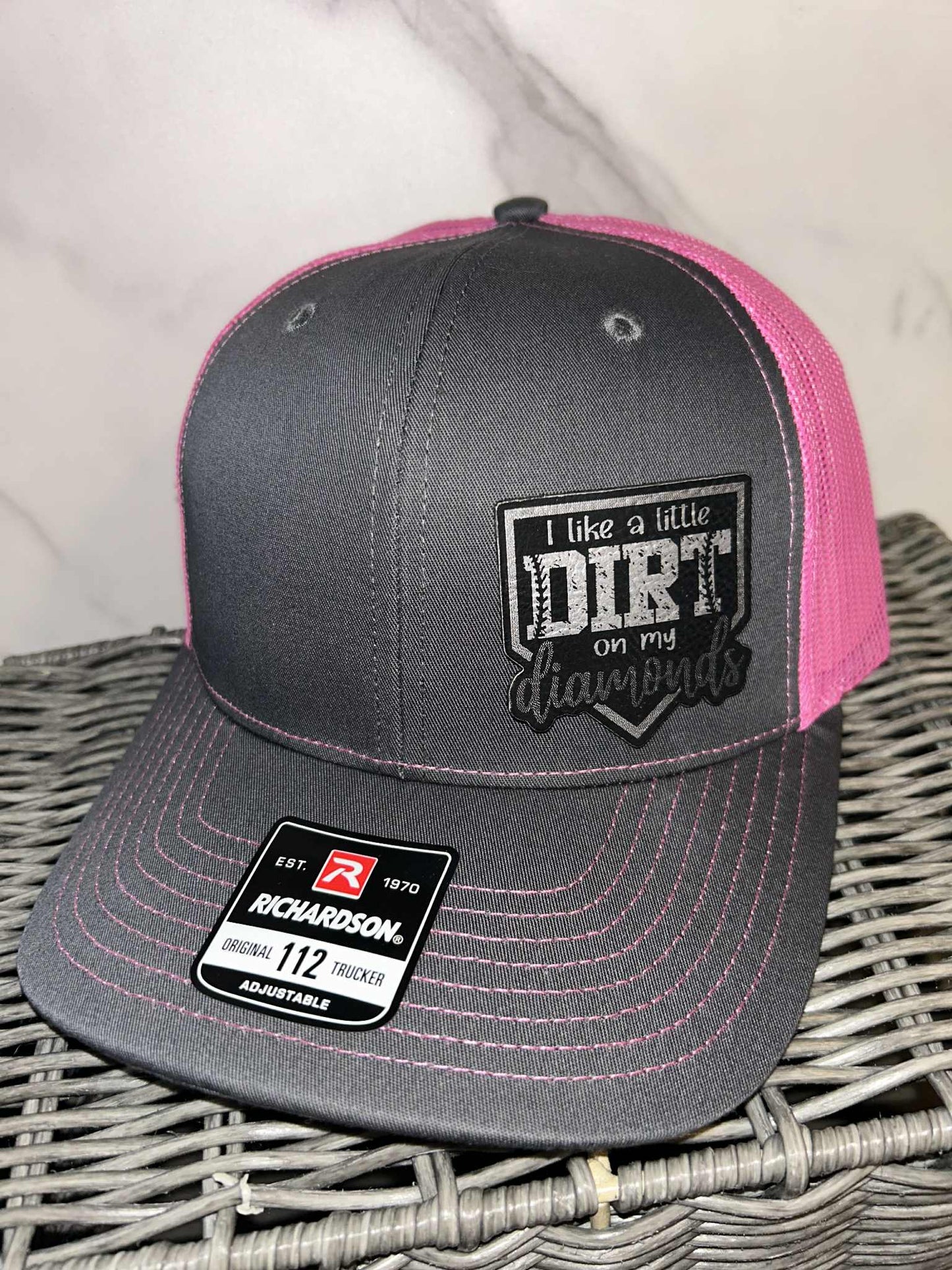 Gray/Hot Pink Adjustable Trucker Hat