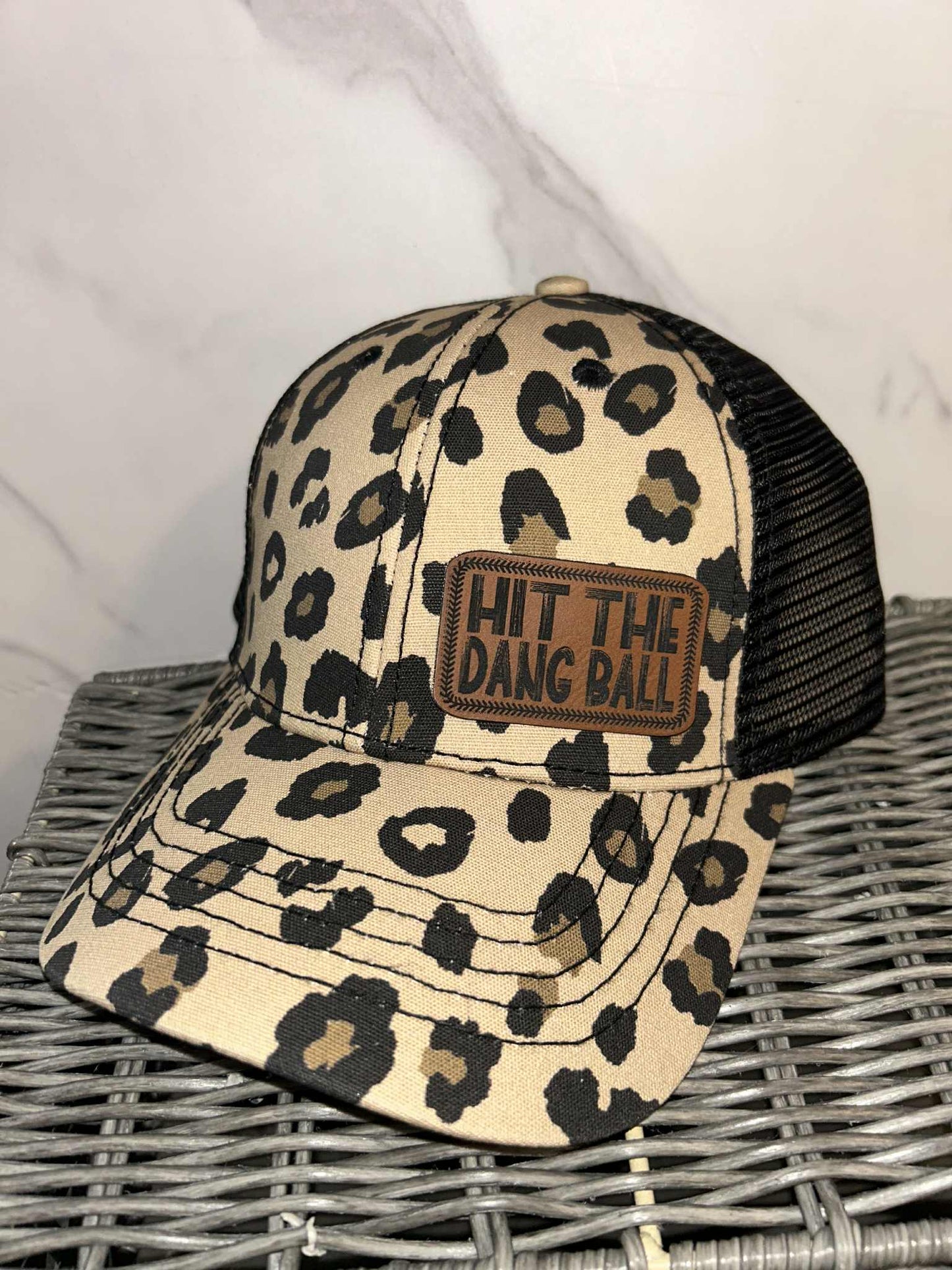 South Hill Little League Brown Leopard Ponytail Hat