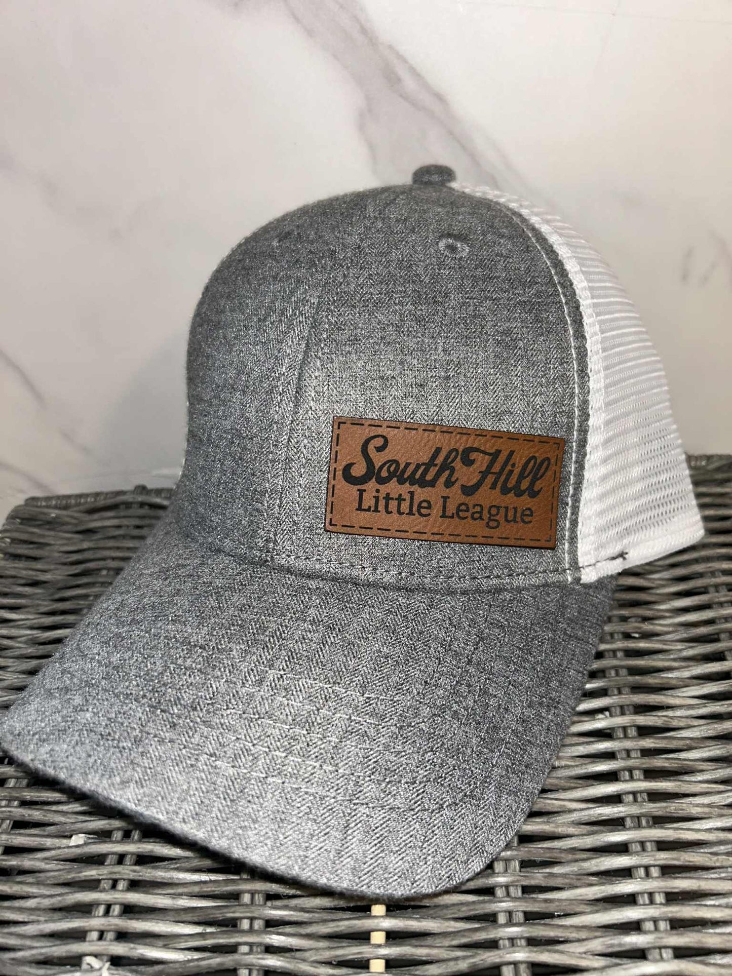 Gray/White Adjustable Ponytail Hat