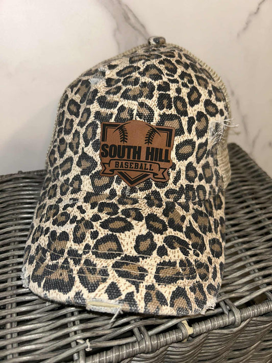 Leopard Adjustable Ponytail Hat
