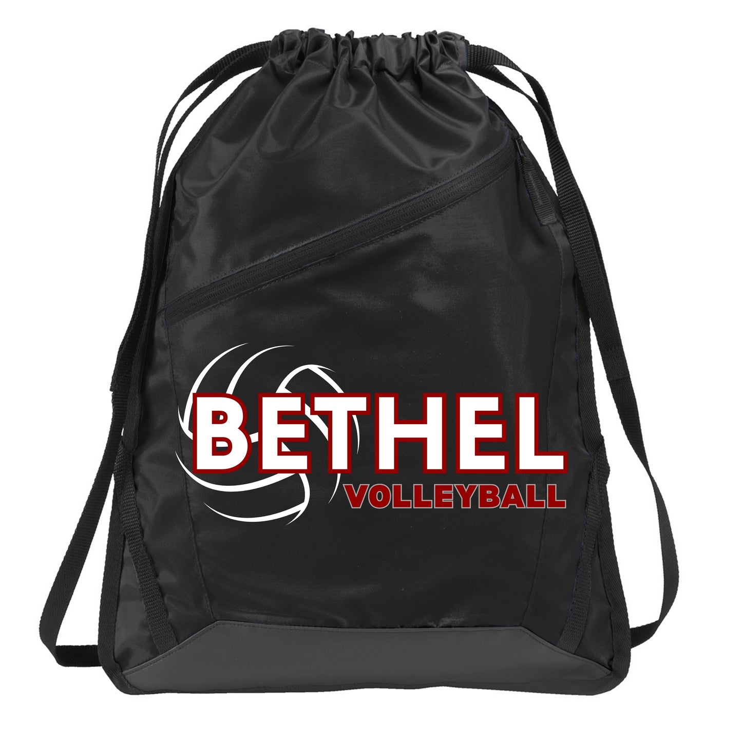 Bethel Bison Volleyball Cinch Bag W/Zipper Style 3