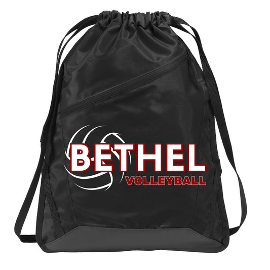 Bethel Bison Volleyball Cinch Bag W/Zipper Style 3
