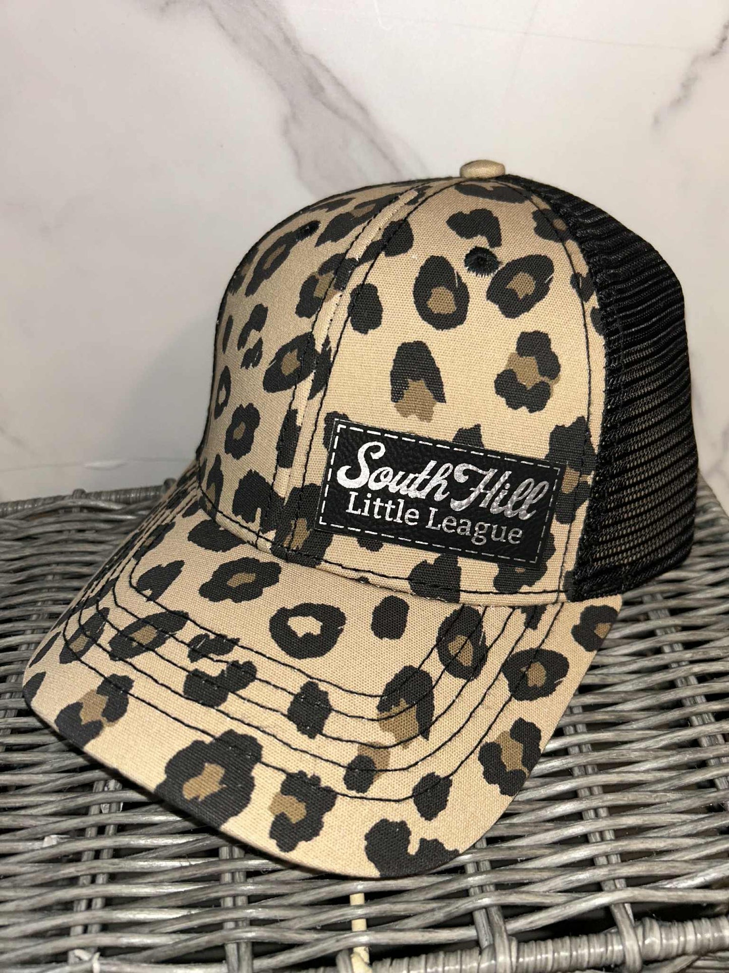 South Hill Little League Brown Leopard Ponytail Hat