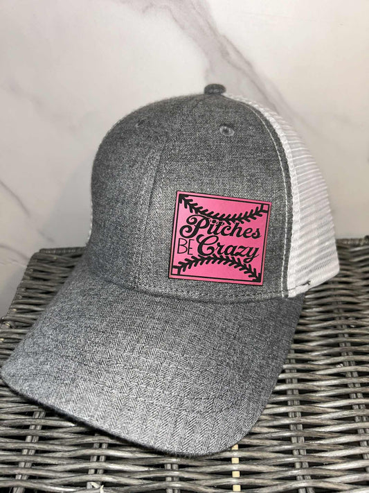 Gray/White Adjustable Ponytail Hat