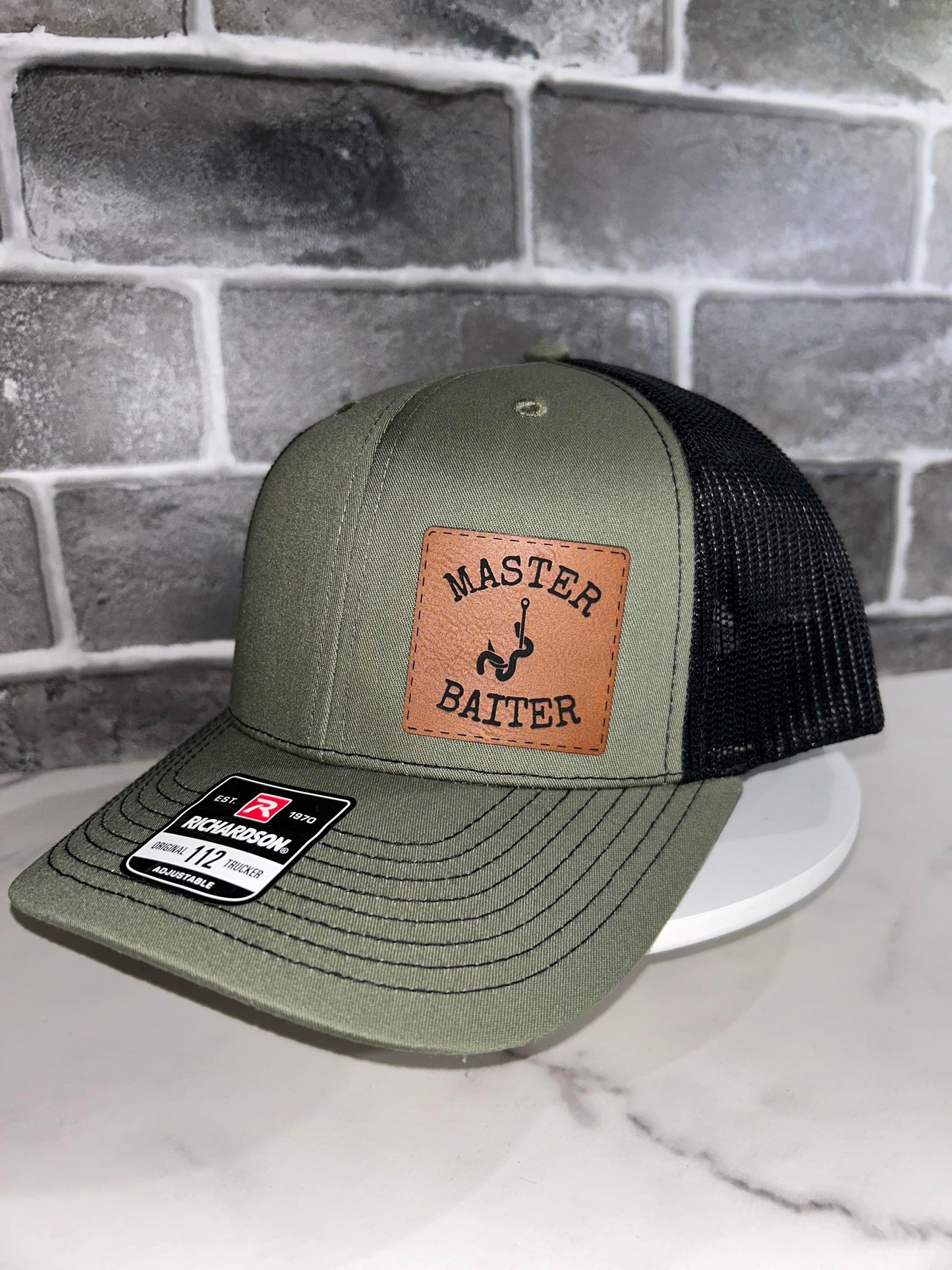 Master Baiter Leather Patch Hats