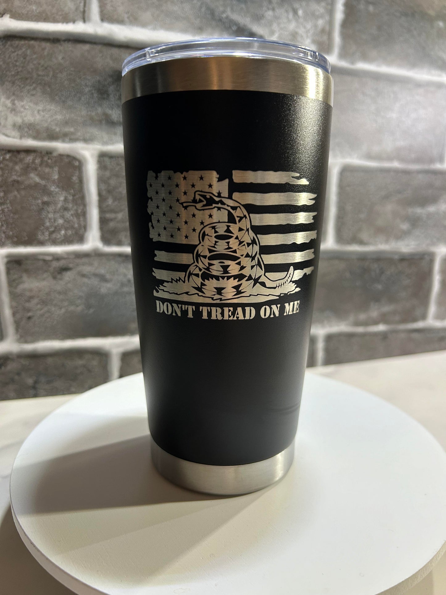 20 oz Don't Tread On Me Etched Tumbler