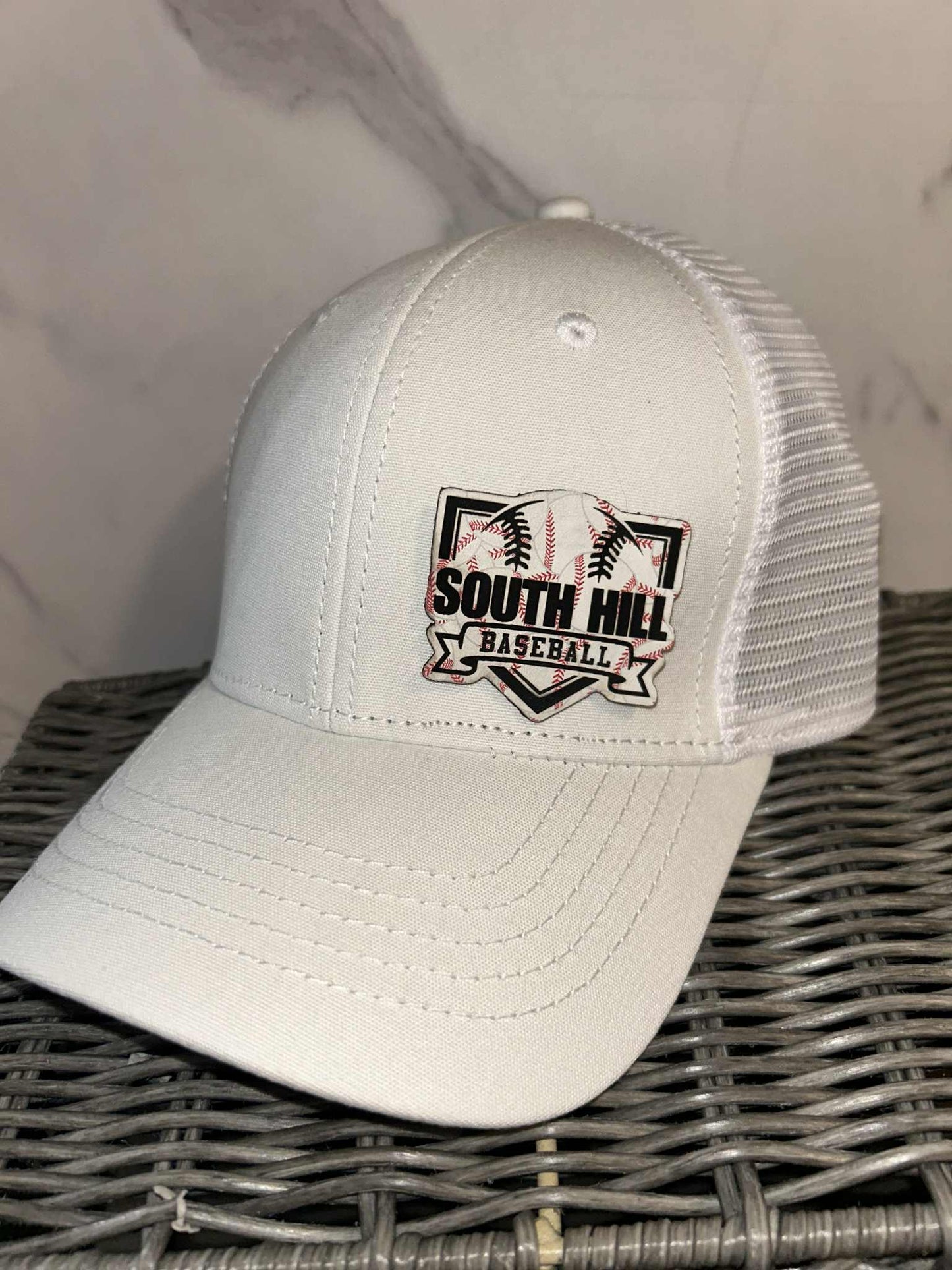 White Adjustable Ponytail Hat