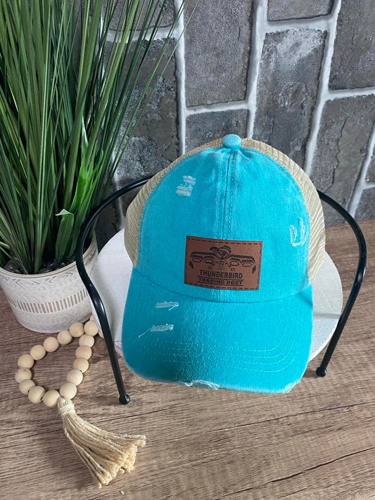 Thunderbird Ponytail Leather Patch Hats