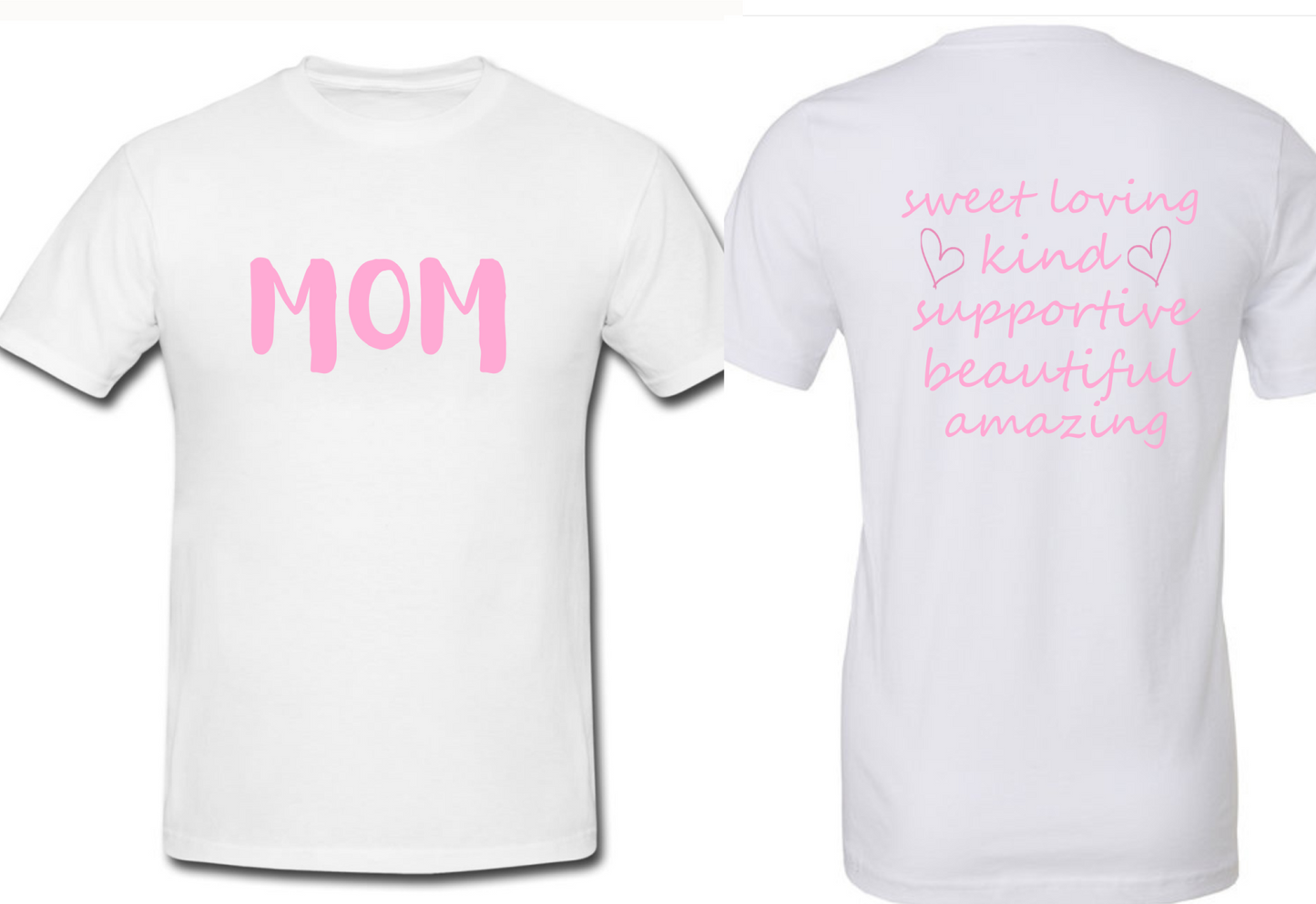 MOM White and Pink T-Shirt