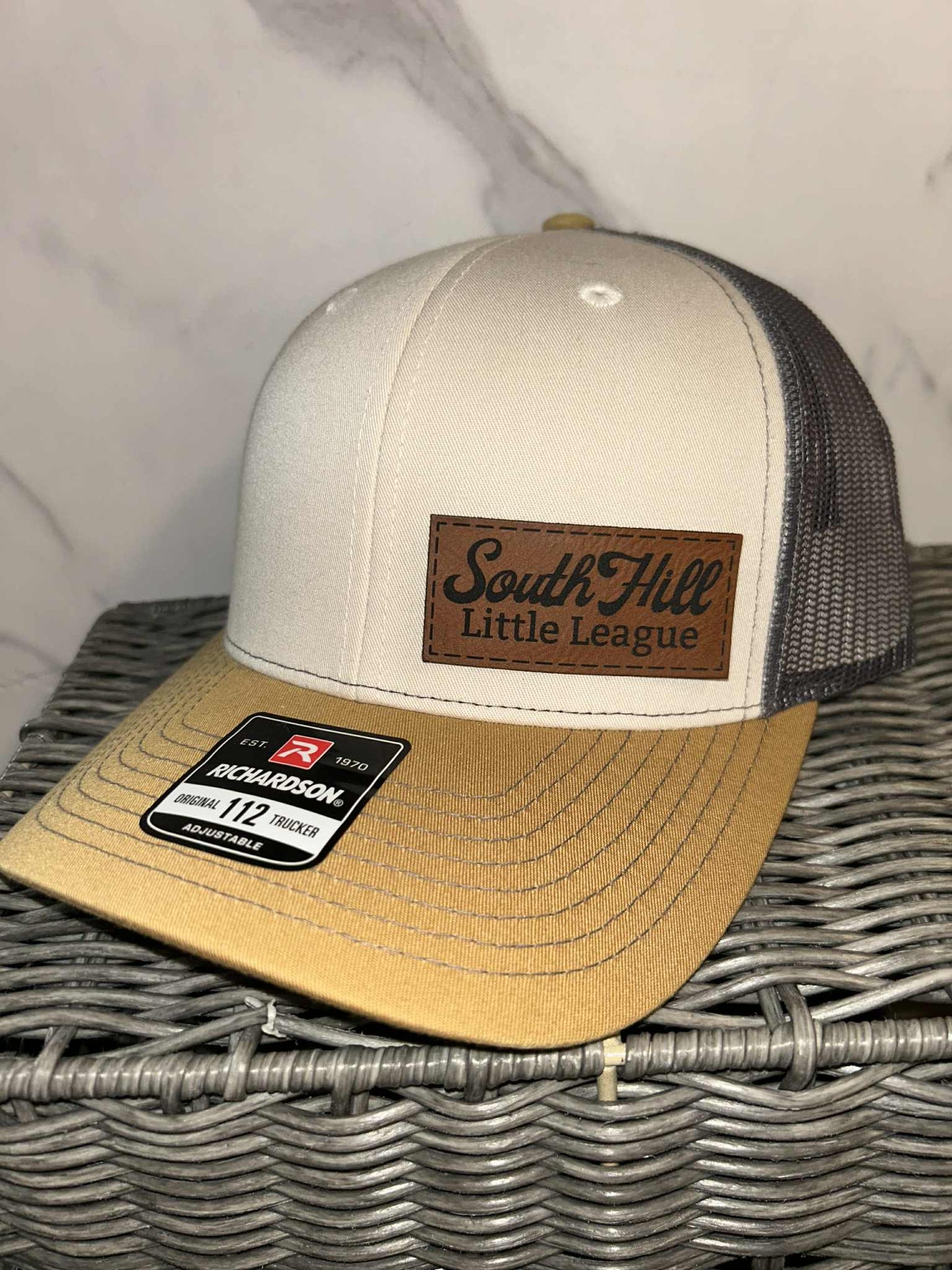 Tan/Yellow/Charcoal Adjustable Trucker Hat