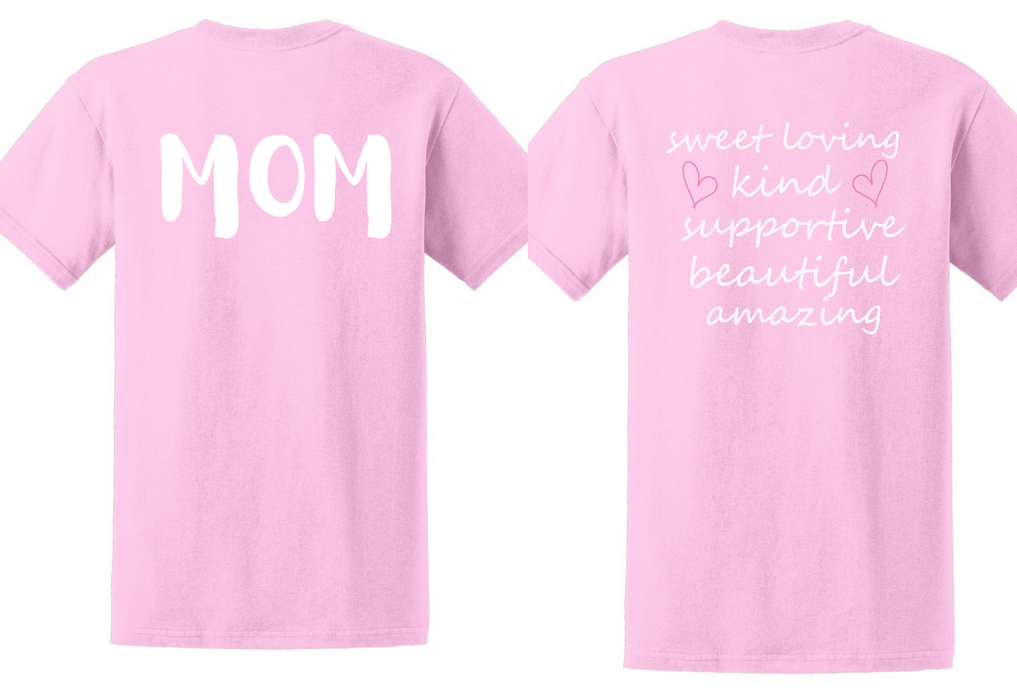 MOM Pink and White T- Shirt