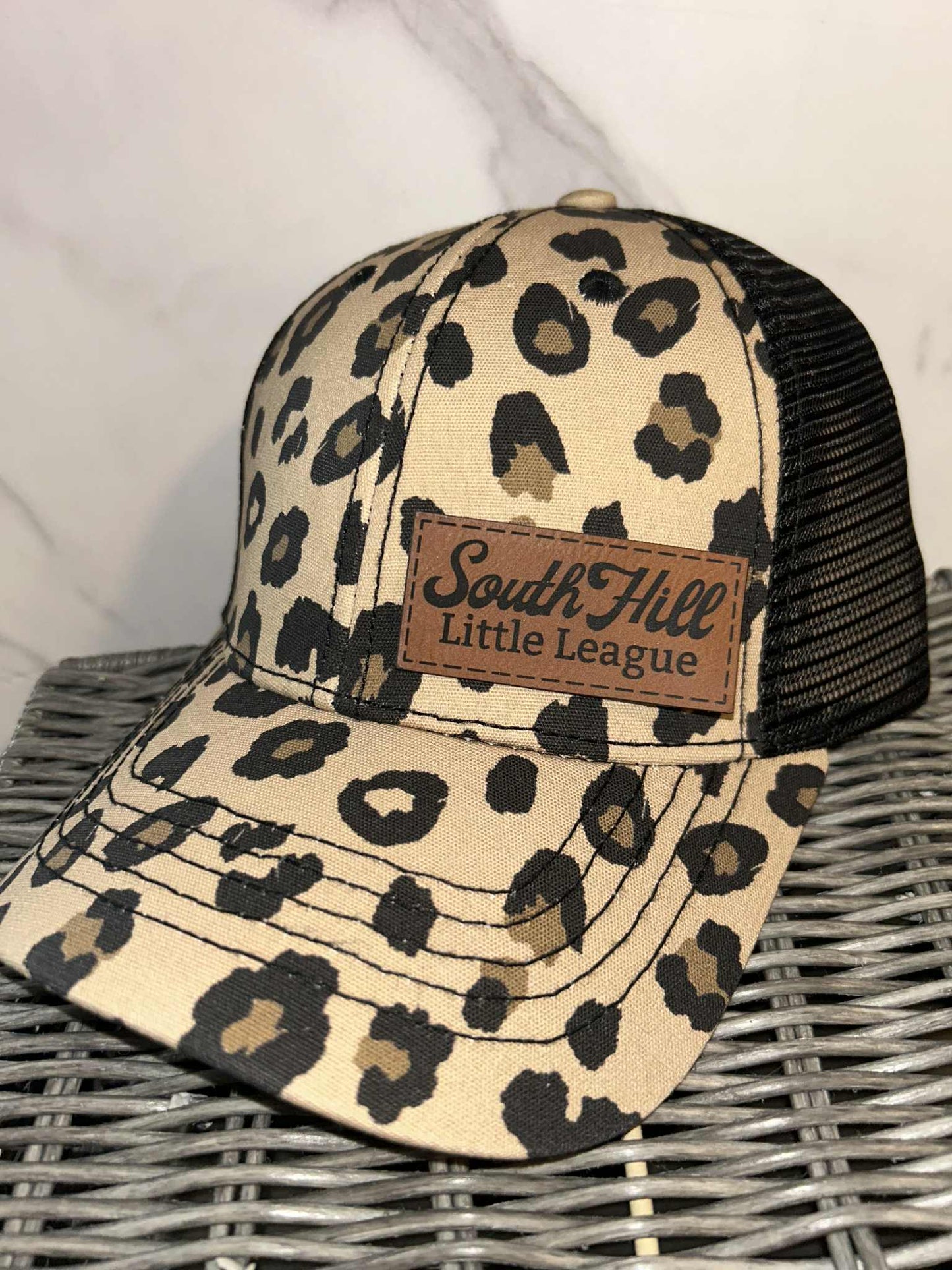 South Hill Little League Brown Leopard Ponytail Hat