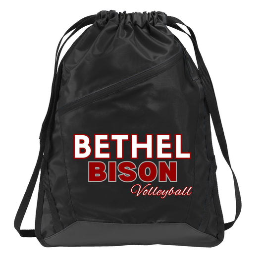 Bethel Bison Volleyball Cinch Bag W/Zipper Style 1