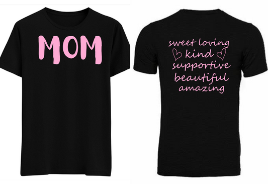 MOM Black and Pink T-Shirt