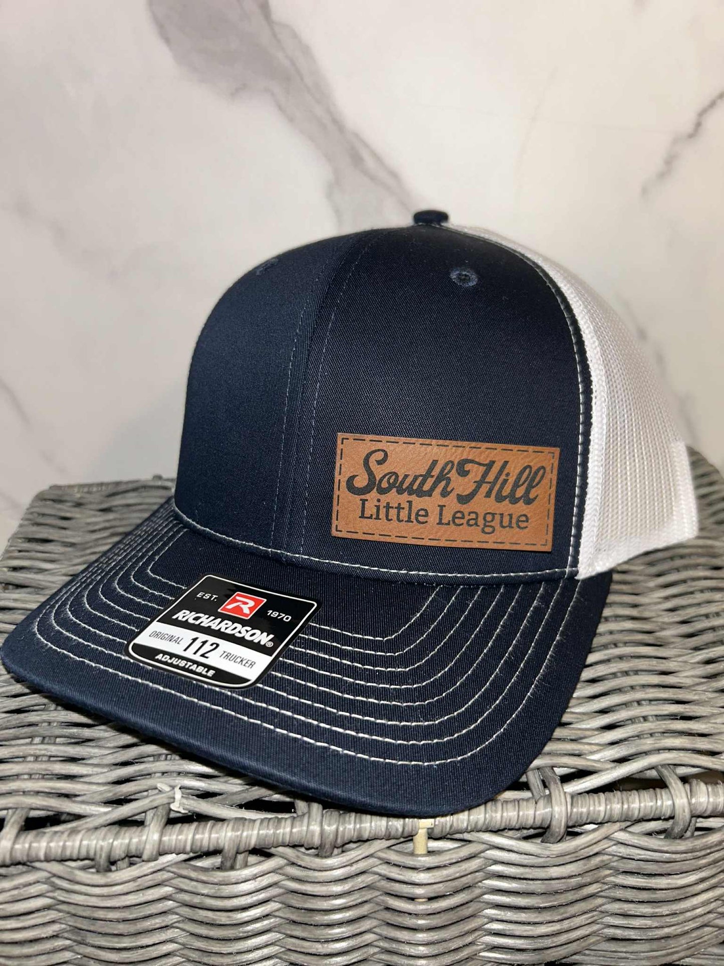 Navy Blue/White Adjustable Trucker Hat