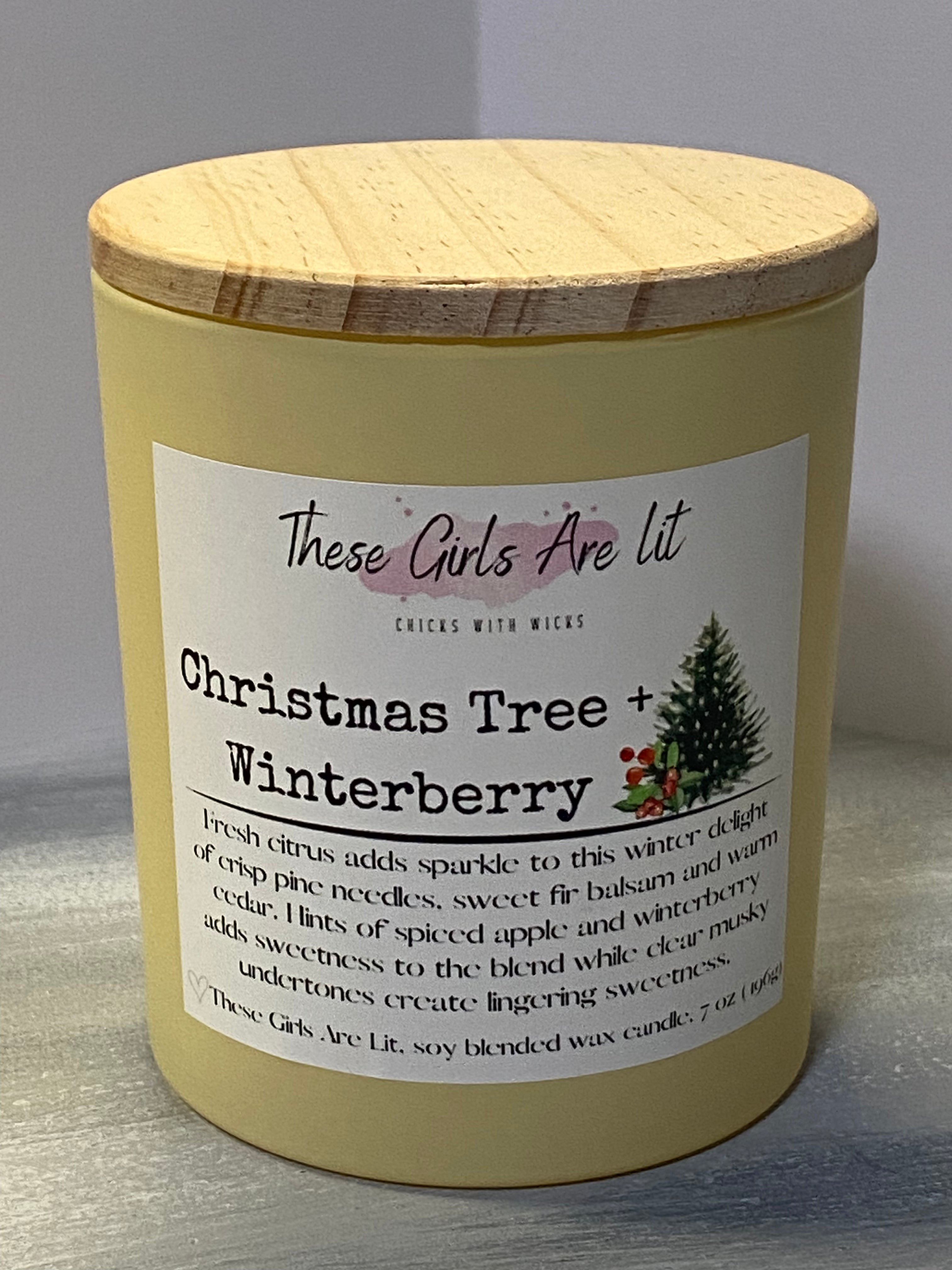 8 oz Glass Christmas Tree + Winterberry Candle – These Girls Are Lit