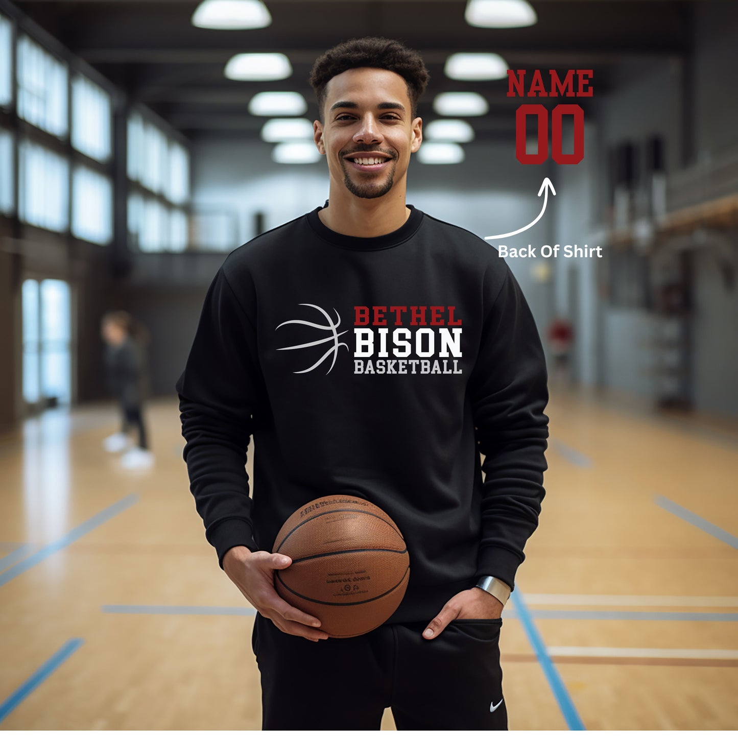 Basketball Multi Color Logo Tee, Crewneck Sweatshirt Or Hoodie