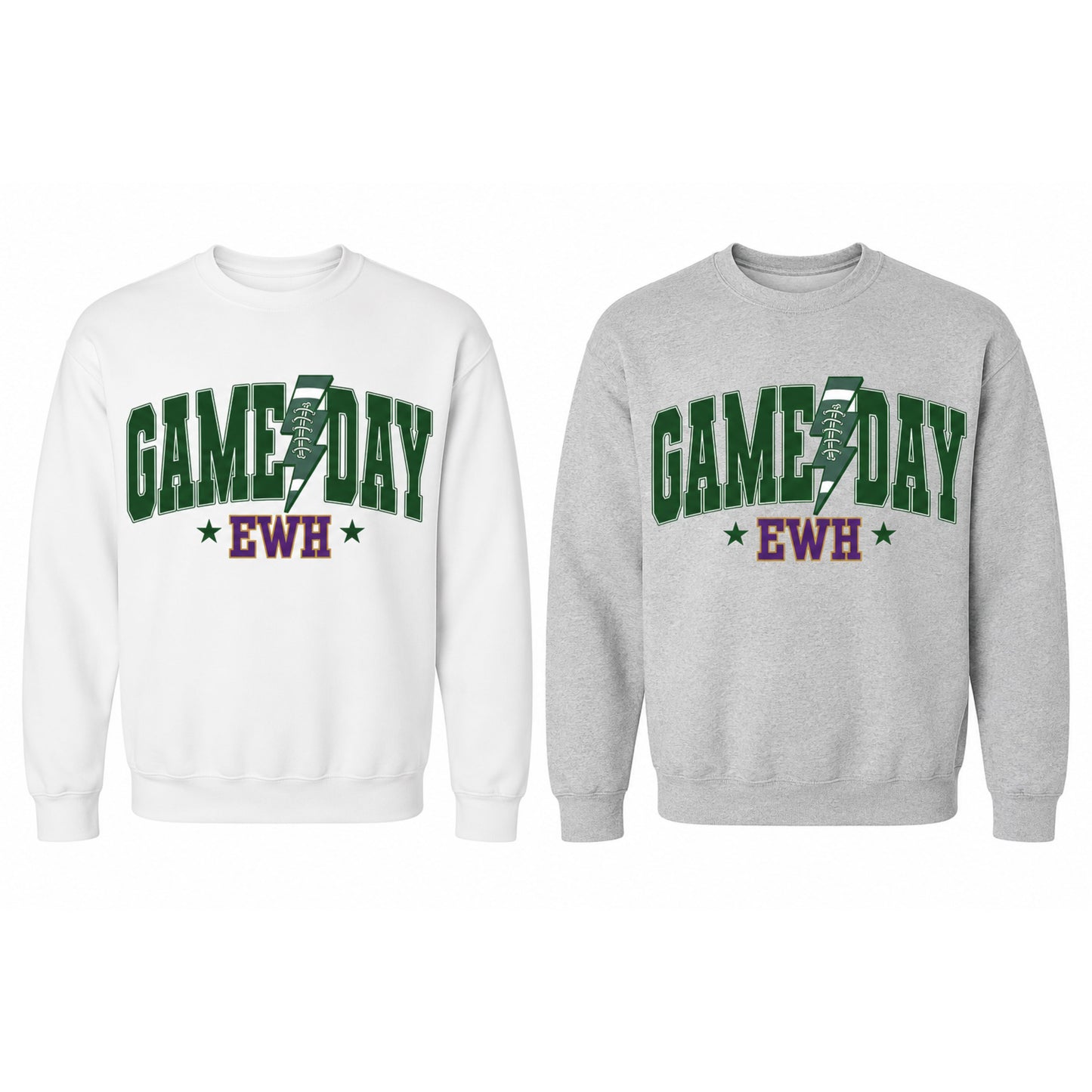 GAMEDAY GREEN & PURPLE CREWNECK
