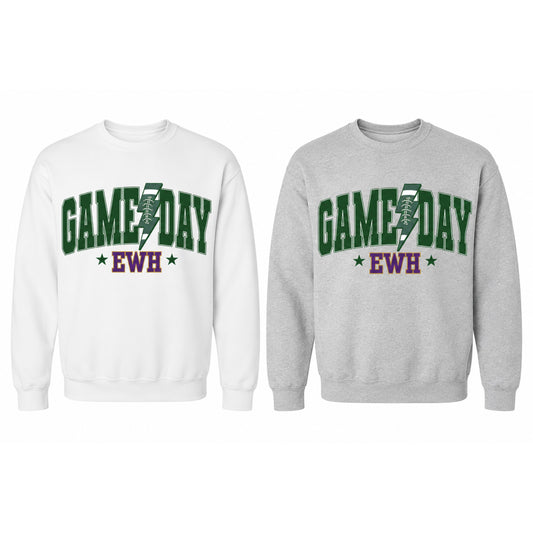 GAMEDAY GREEN & PURPLE CREWNECK