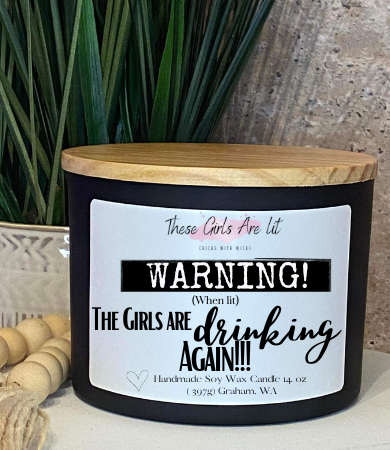14 oz Glass Butt Naked Candle