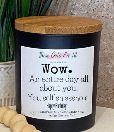 8 oz Glass Butt Naked Candle