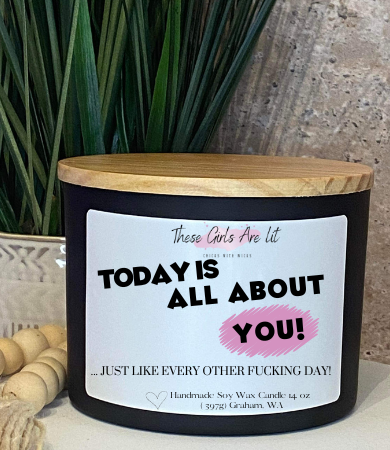 14 oz Glass Butt Naked Candle