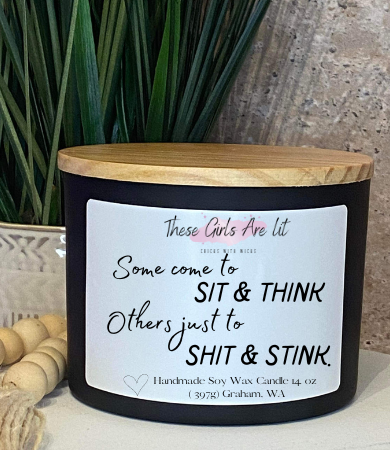14 oz Glass Butt Naked Candle