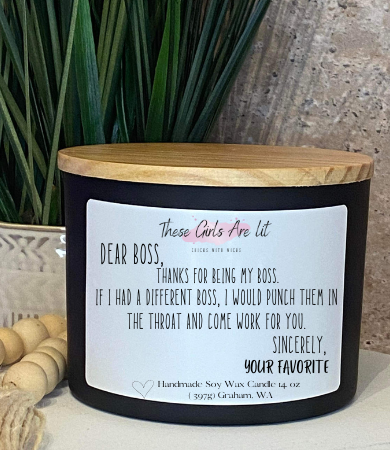 14 oz Glass Butt Naked Candle