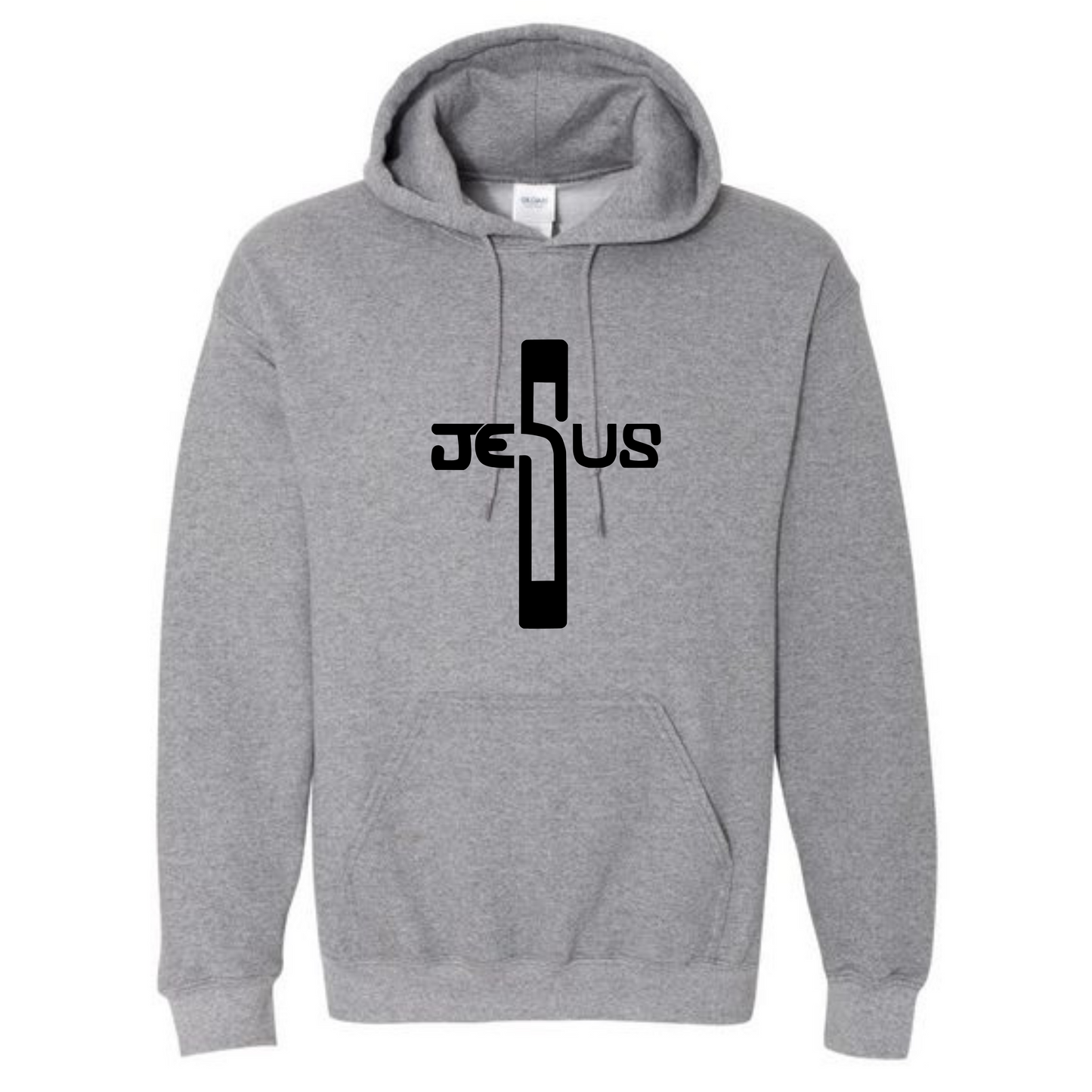 Jesus Letter Cross Long Sleeve Hooded Sweatshirt