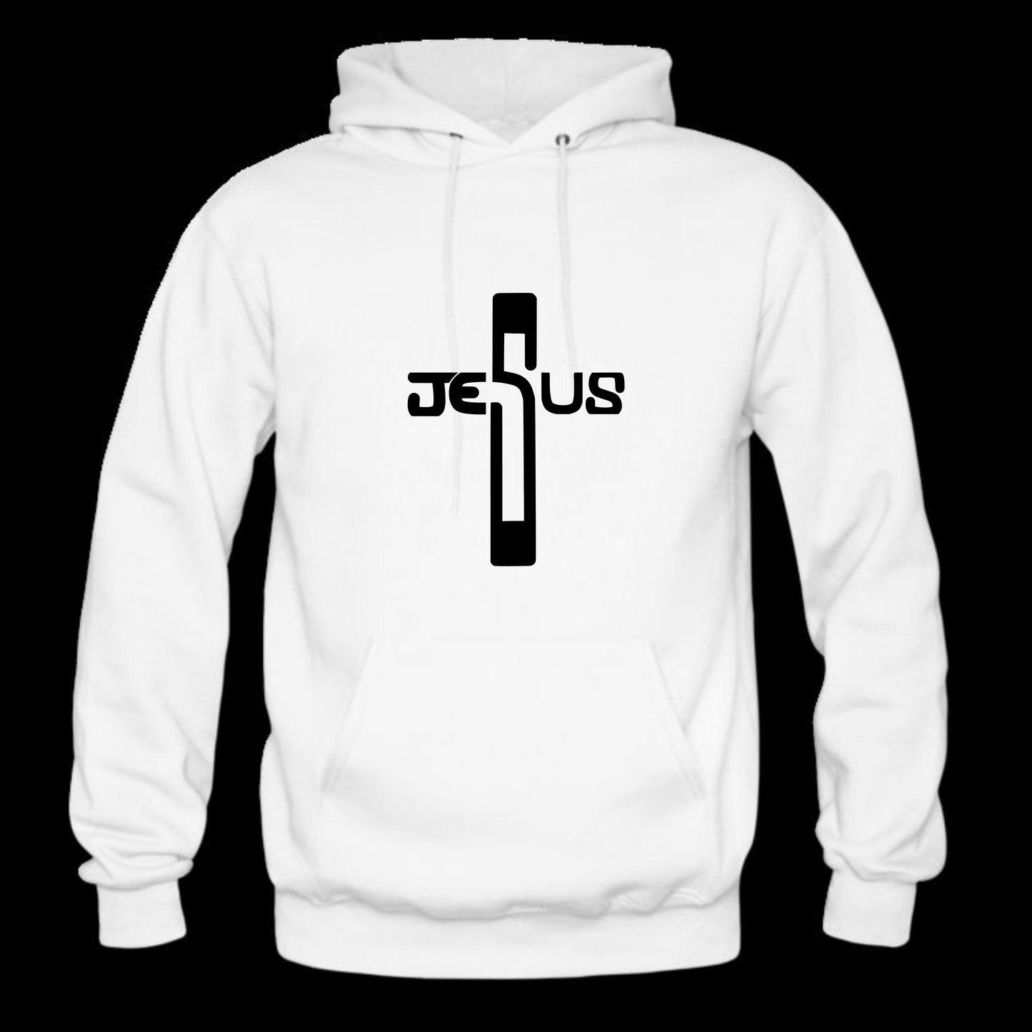 Jesus Letter Cross Long Sleeve Hooded Sweatshirt