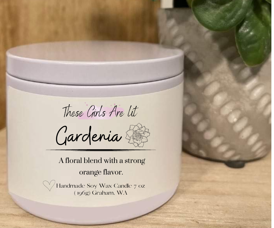 8 oz Gardenia Tin Candle