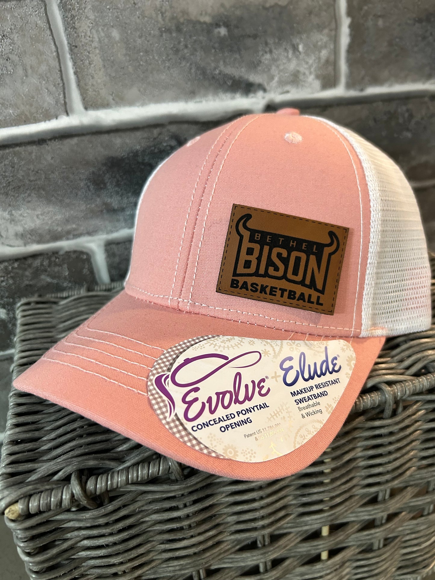 Ponytail Hat-Bison Brown Patch