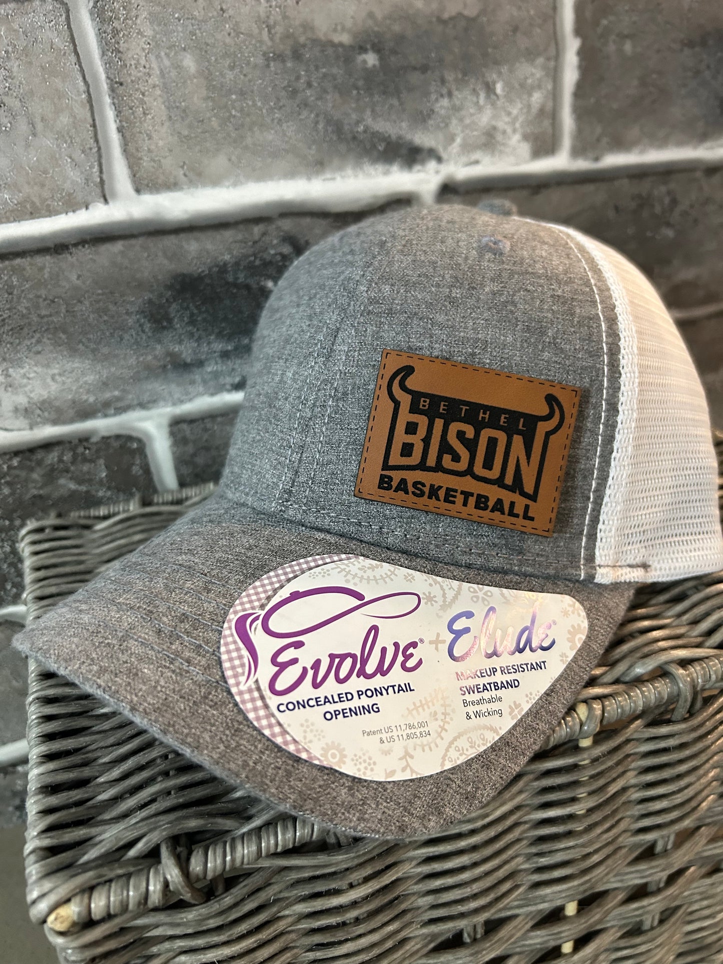 Ponytail Hat-Bison Brown Patch