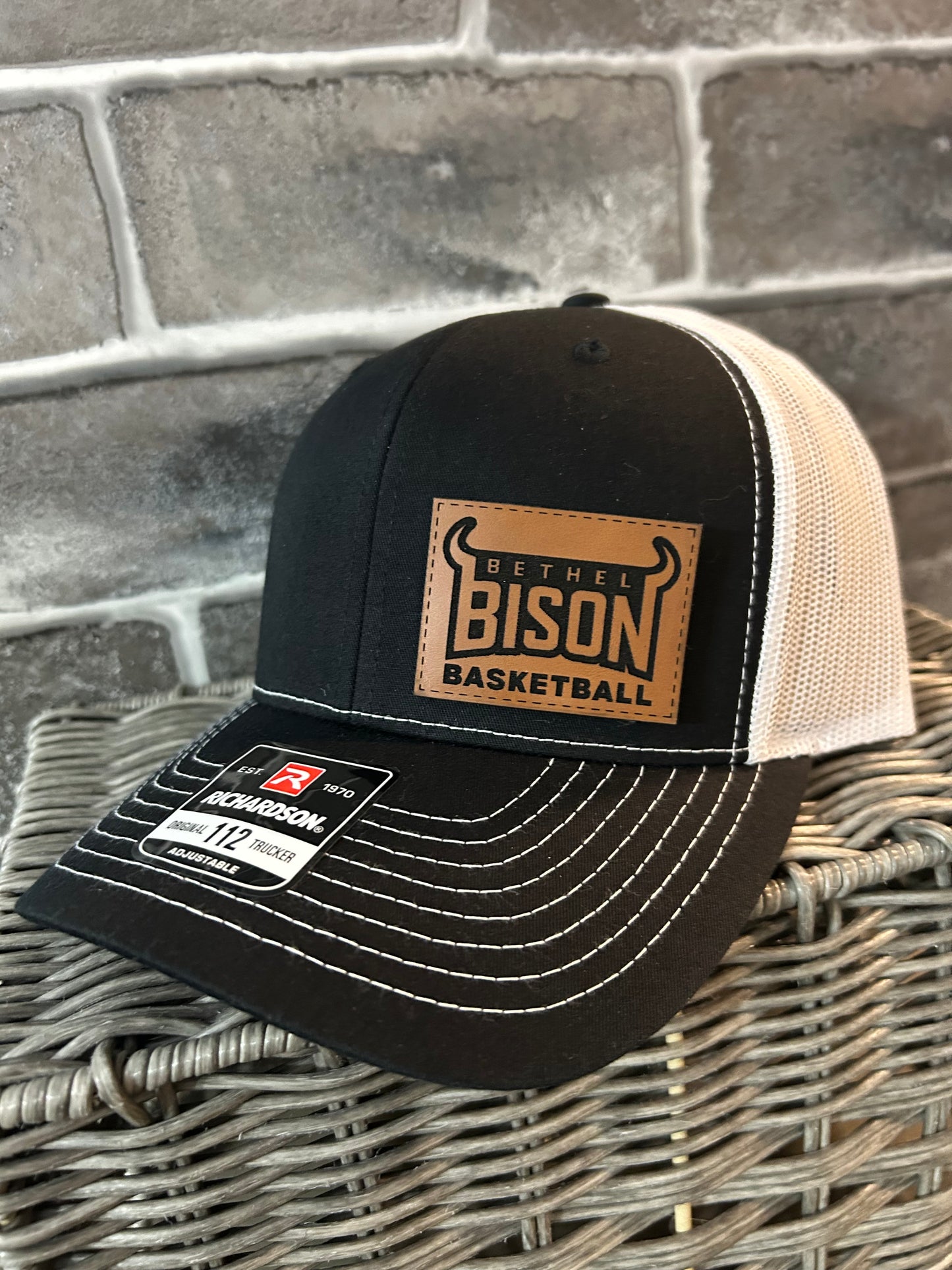 Trucker Hat - Bison Brown Leather Patch