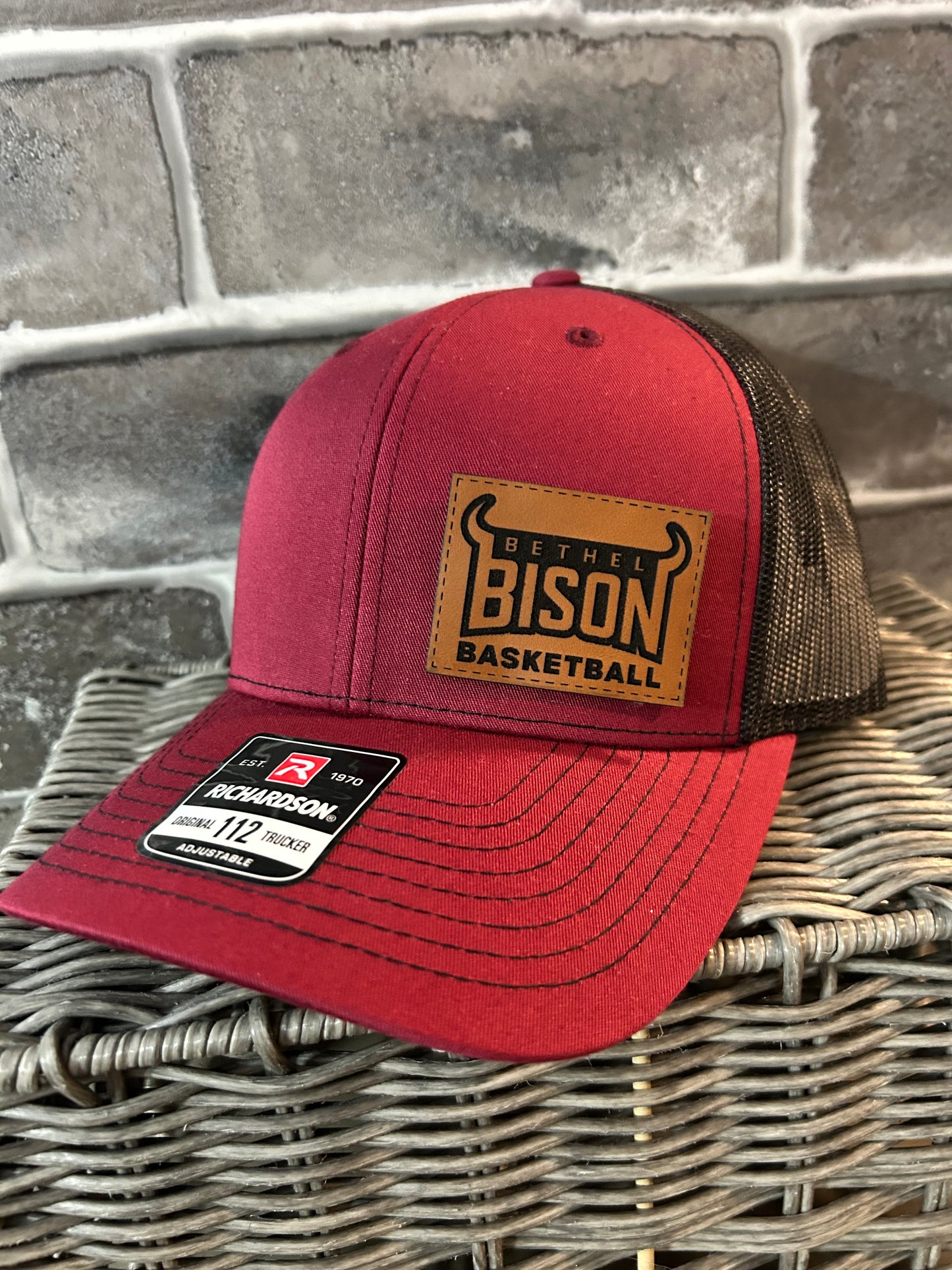 Trucker Hat - Bison Brown Leather Patch