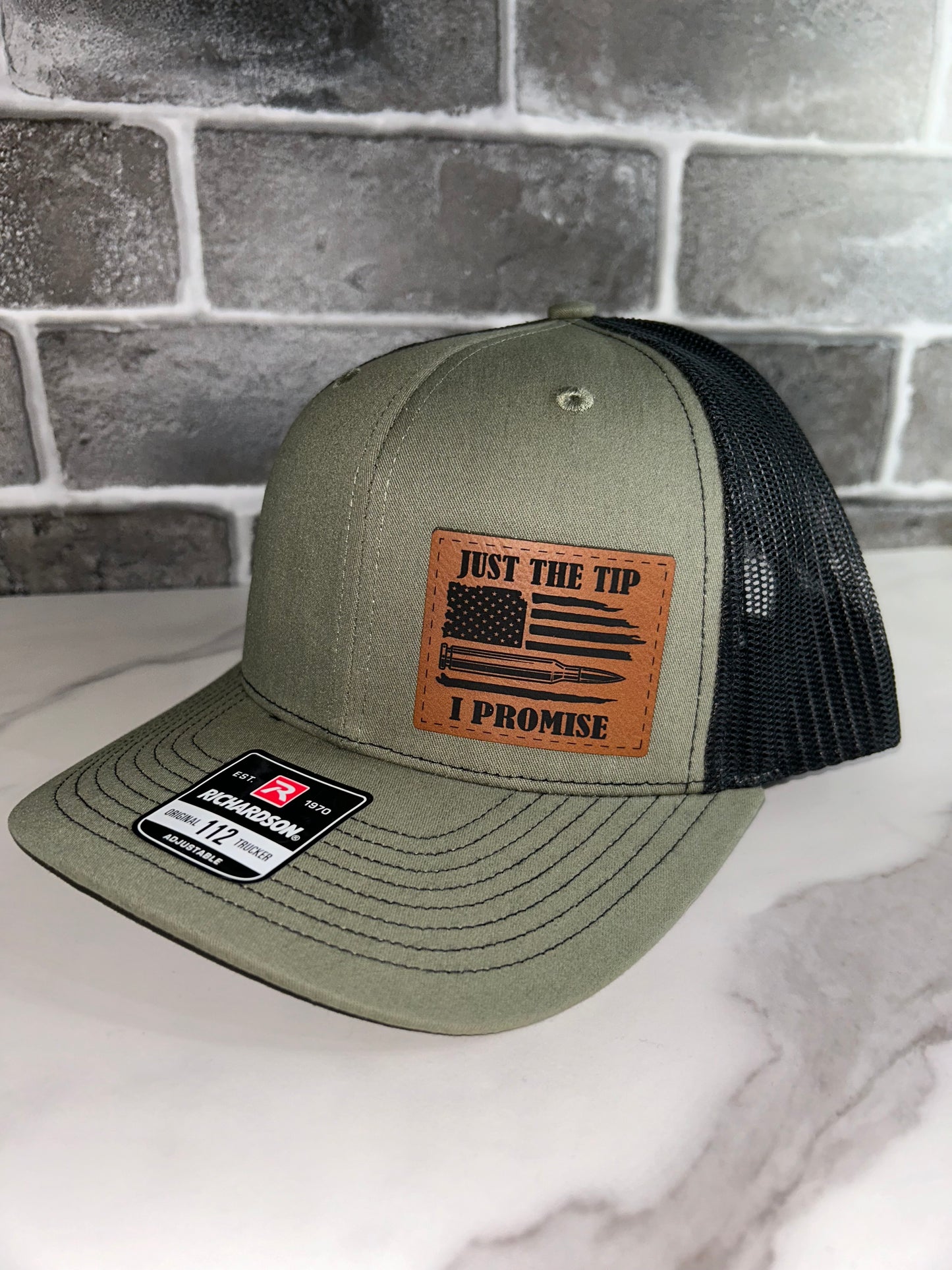 Just The Tip Army Green/Black Patch Hat